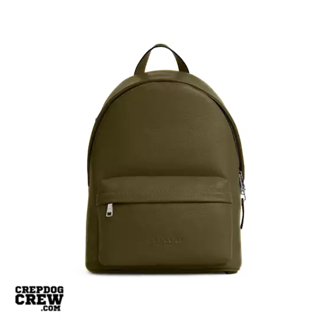 Coach Taylor Backpack pebbled leather Silver Olive