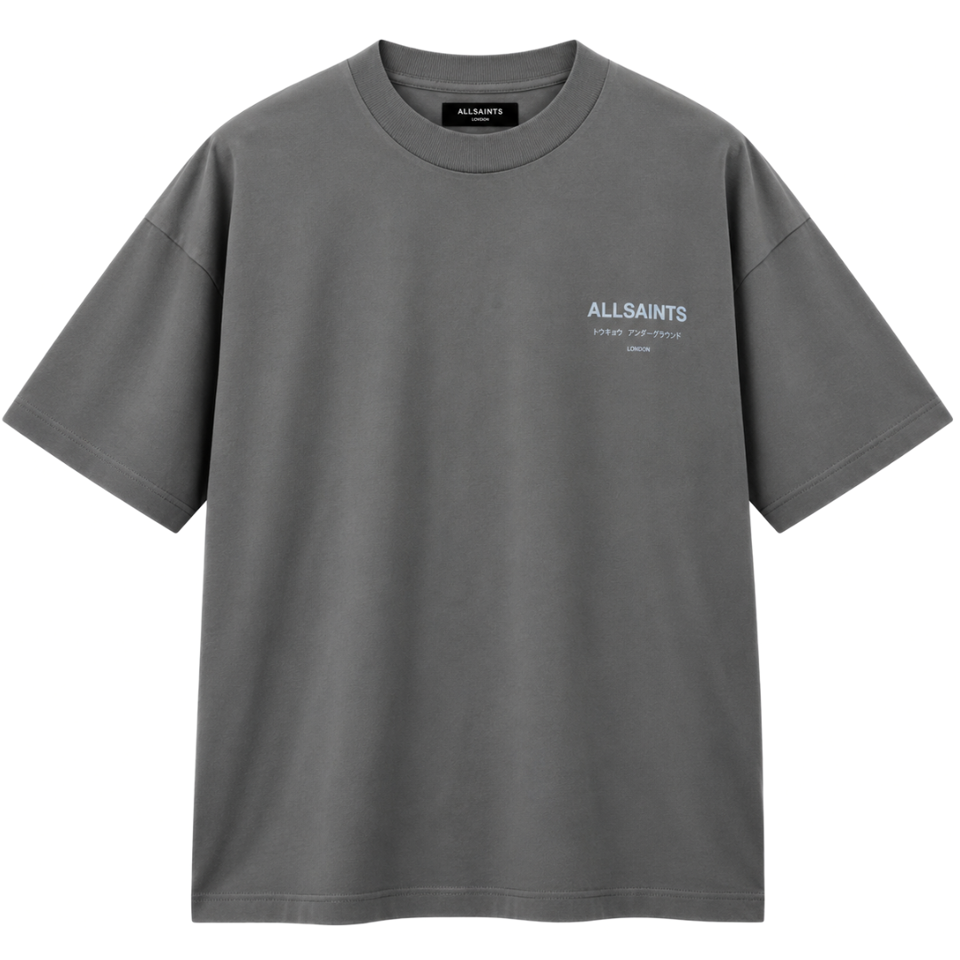 ALL SAINTS UNDERGROUND SS CREW ASHY BLUE