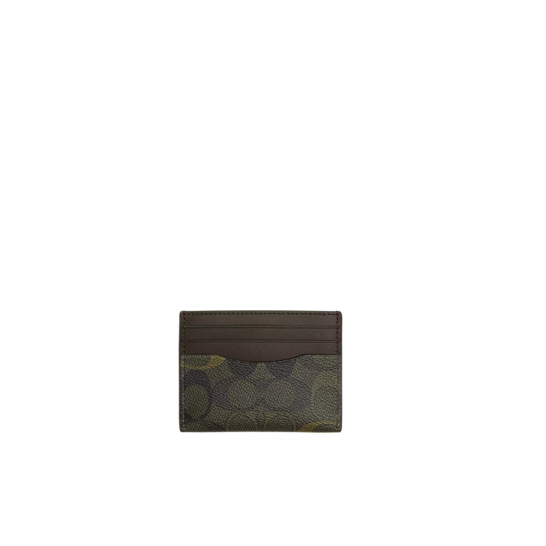 COACH Slim Id Card Case signature canvas Green