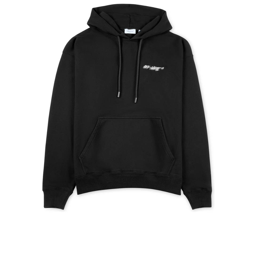 OFF WHITE Shadow Logo Skate Hoodie BLACK