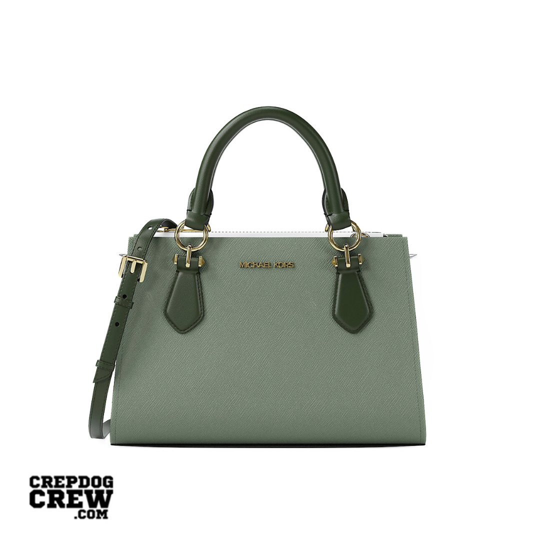 Michael Kors Marilyn Small Color-Block Saffiano Leather Messenger Bag MOSS MULTI