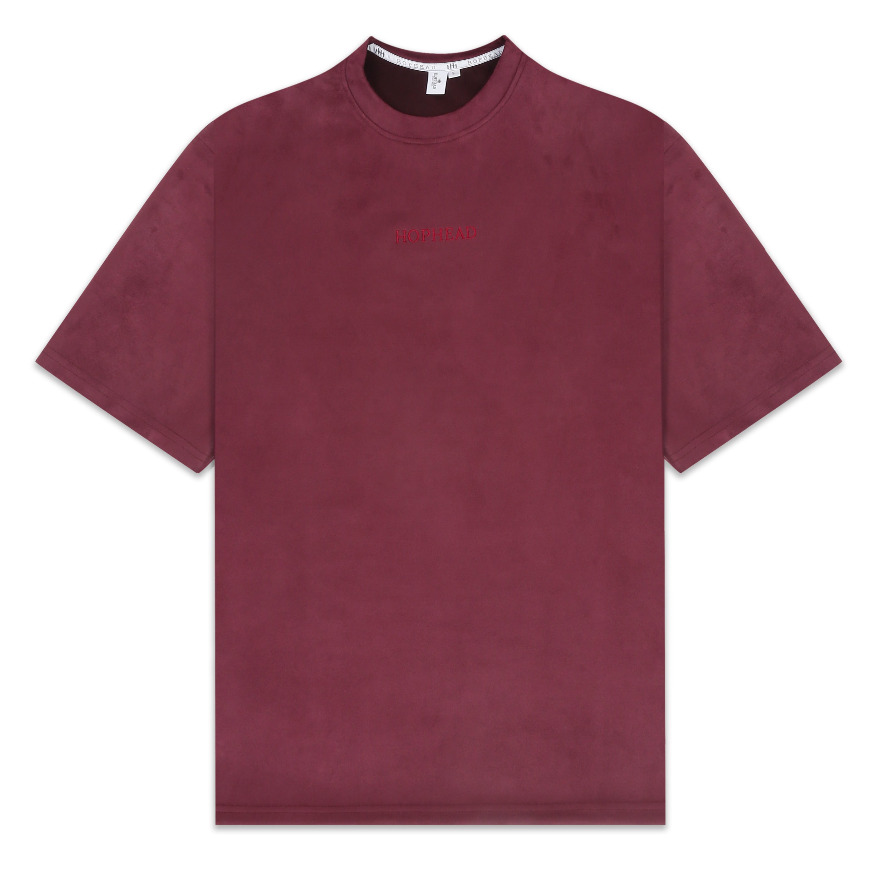 RED SUEDE EMBROIDERED T-SHIRT