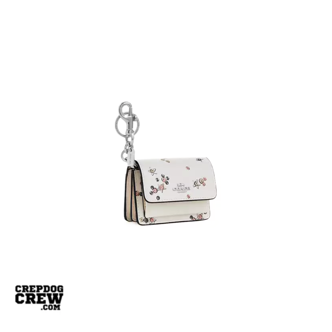 Coach Klare Bag Charm With Star Print Novelty leather Silver Chalk Multi
