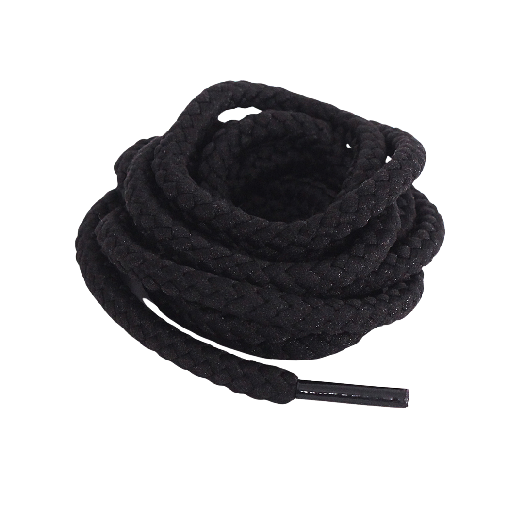 Black Braided Rope Slim Sneaker Laces | Premium Slimcord Shoelaces by KNOTTY