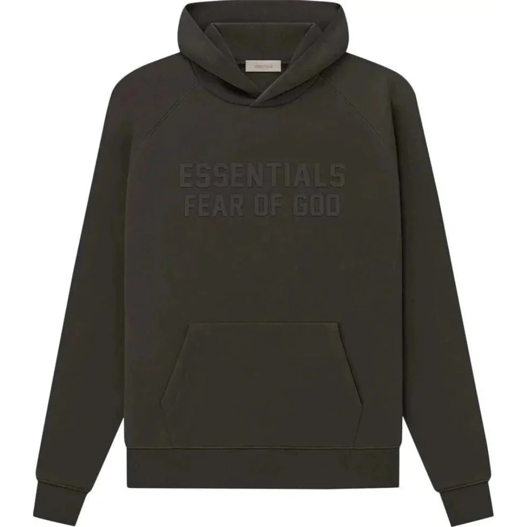 Fear of God ESSENTIALS HOODIE RAGLAN OFF BLACK