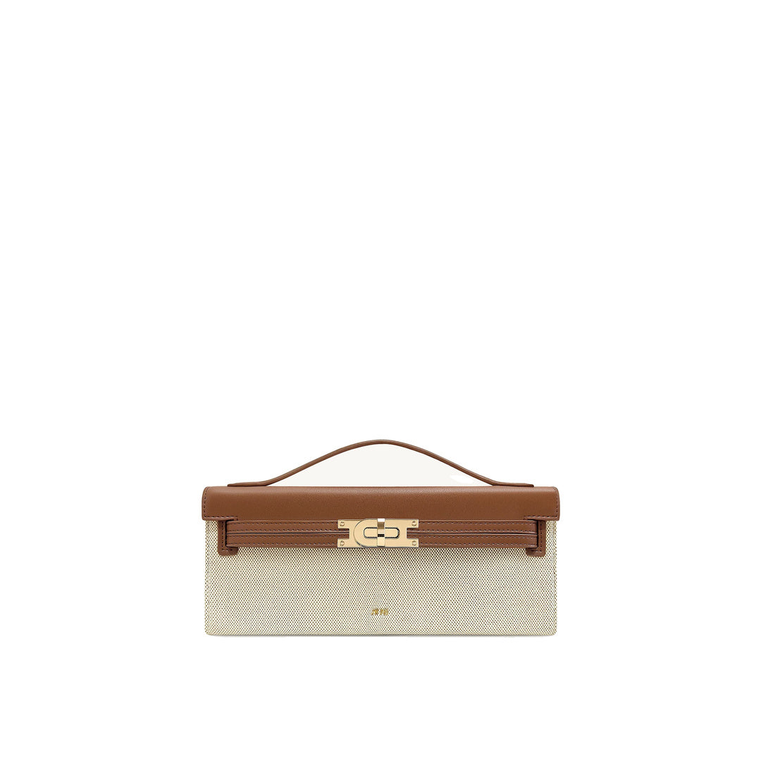 JW PEI Bria Structured Top Handle Bag - Brown Canvas