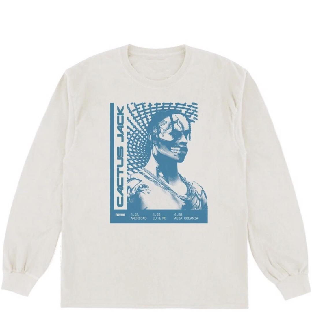 TRAVIS SCOTT CACTUS JACK FORTNITE T-3500 REPEAT LOGO TEE WHITE