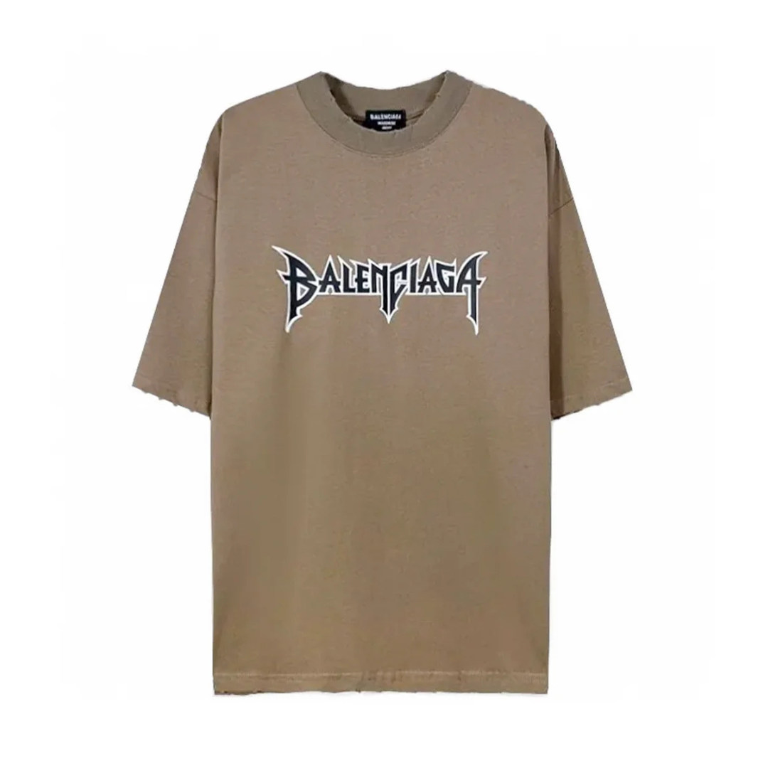 Balenciaga Metal Vintage Oversized T-shirt Brown