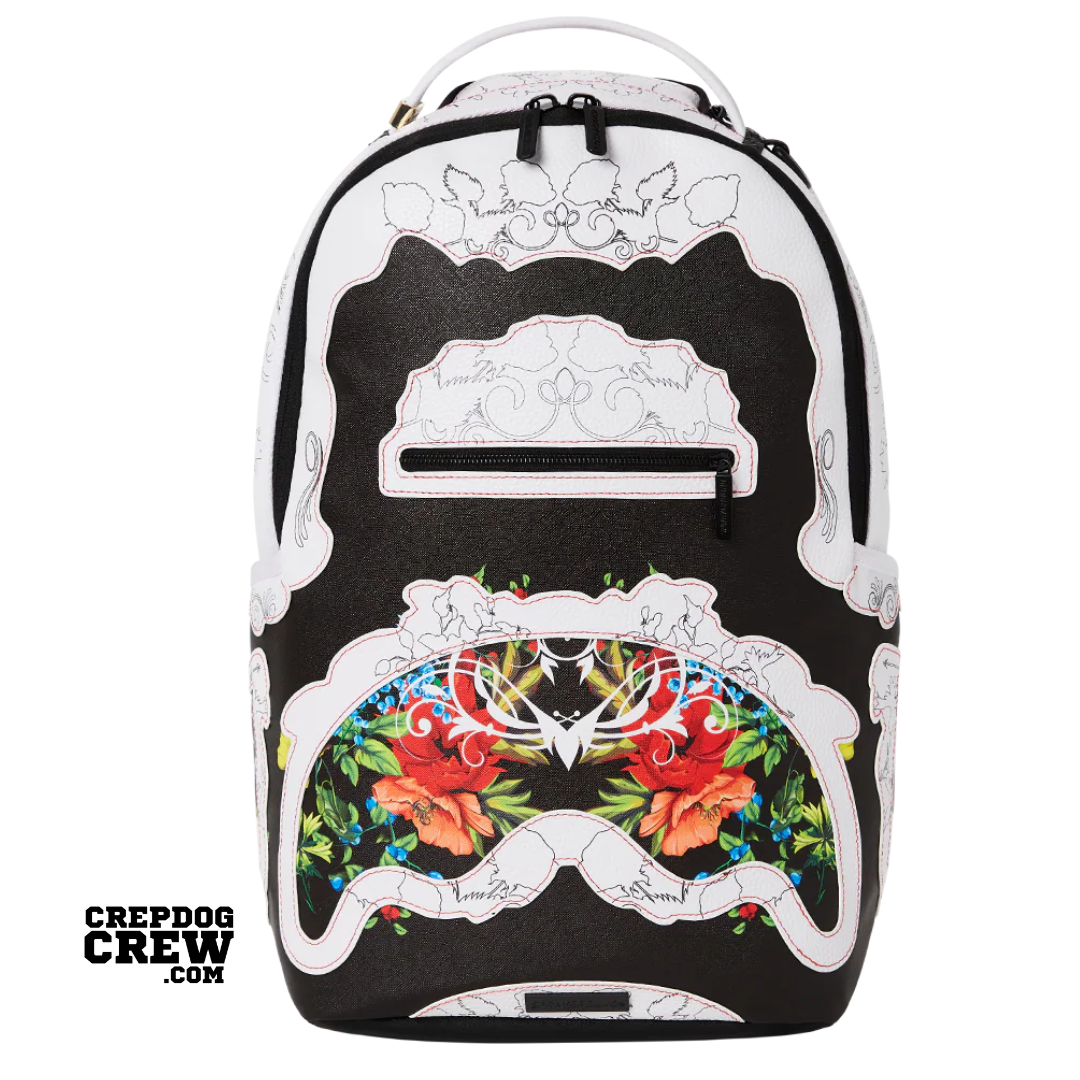 SPRAYGROUND THE FLORAL CUT DLX BACKPACK WHITE BLACK