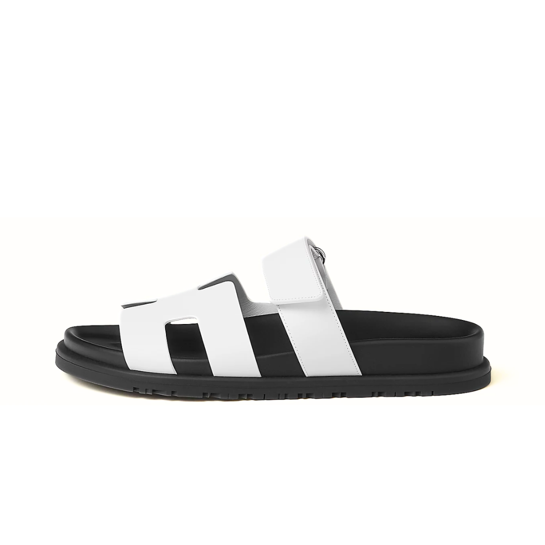 HERMES CHYPRE SANDAL BLANC