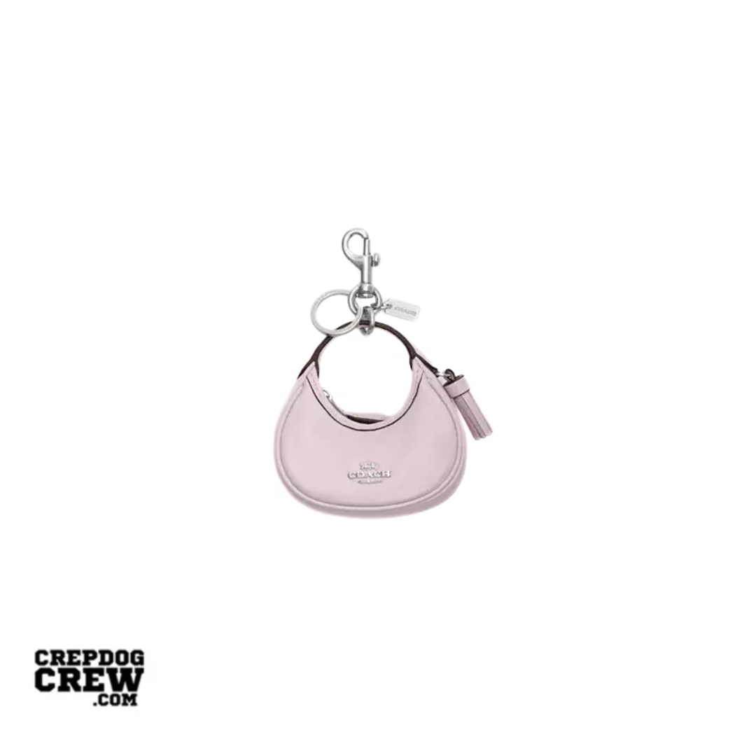 Coach Mini Carmen Bag Charm Pearlized leather Silver Pink
