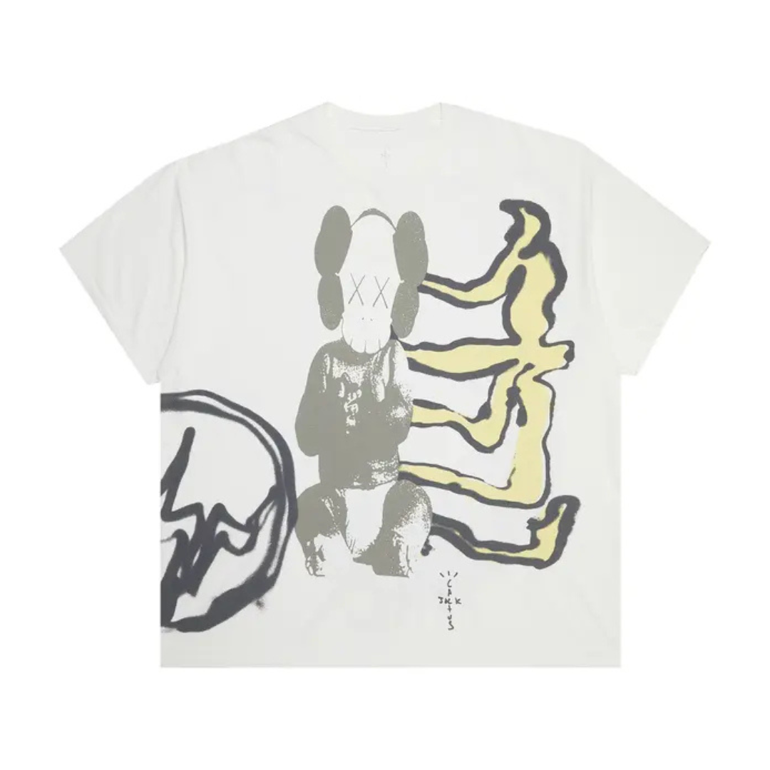 Travis Scott Cactus Jack + Kaws For Fragment Tee Aged Yellow