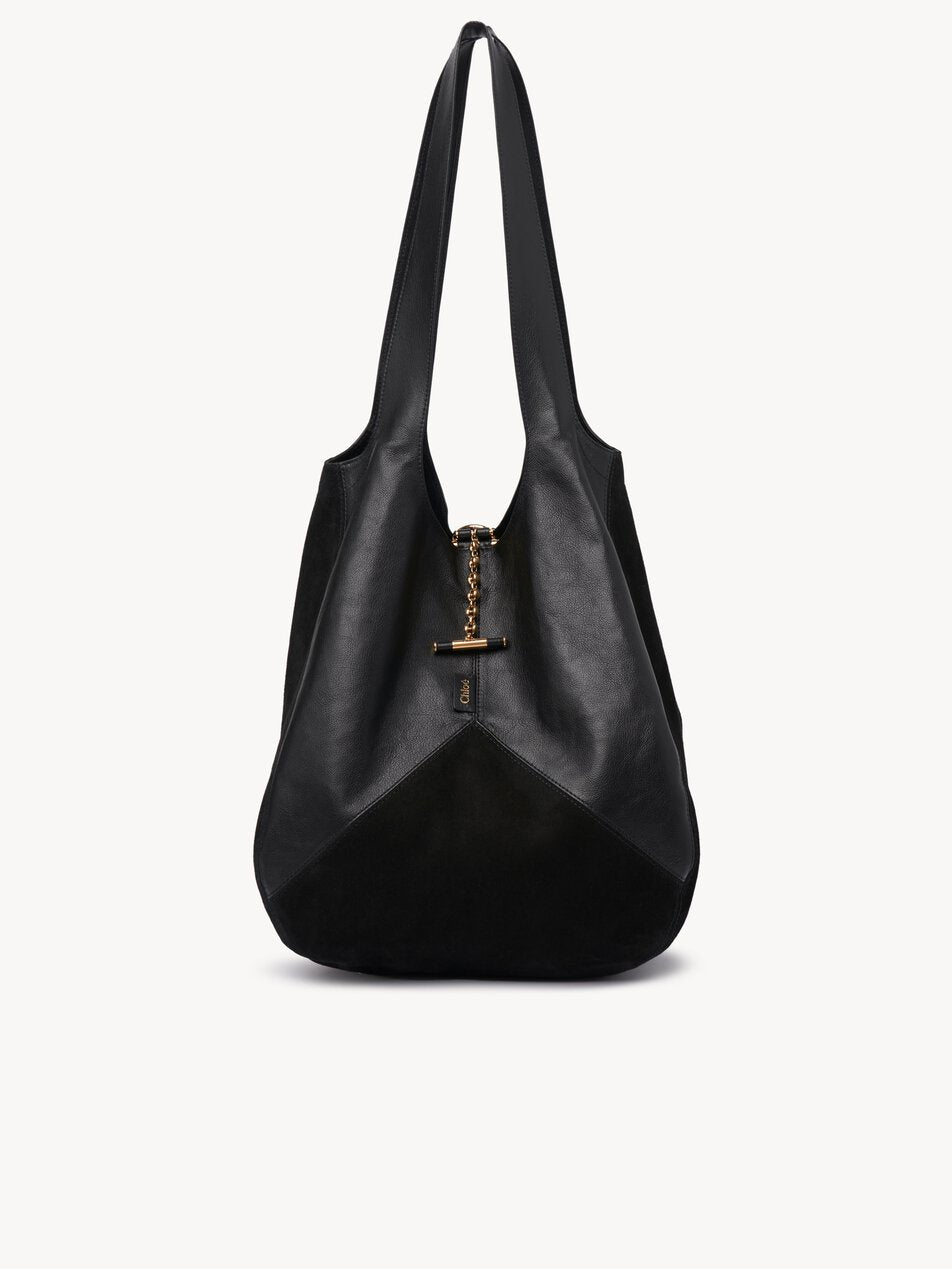 CHLOE Balloon bag in grained & suede leather Black