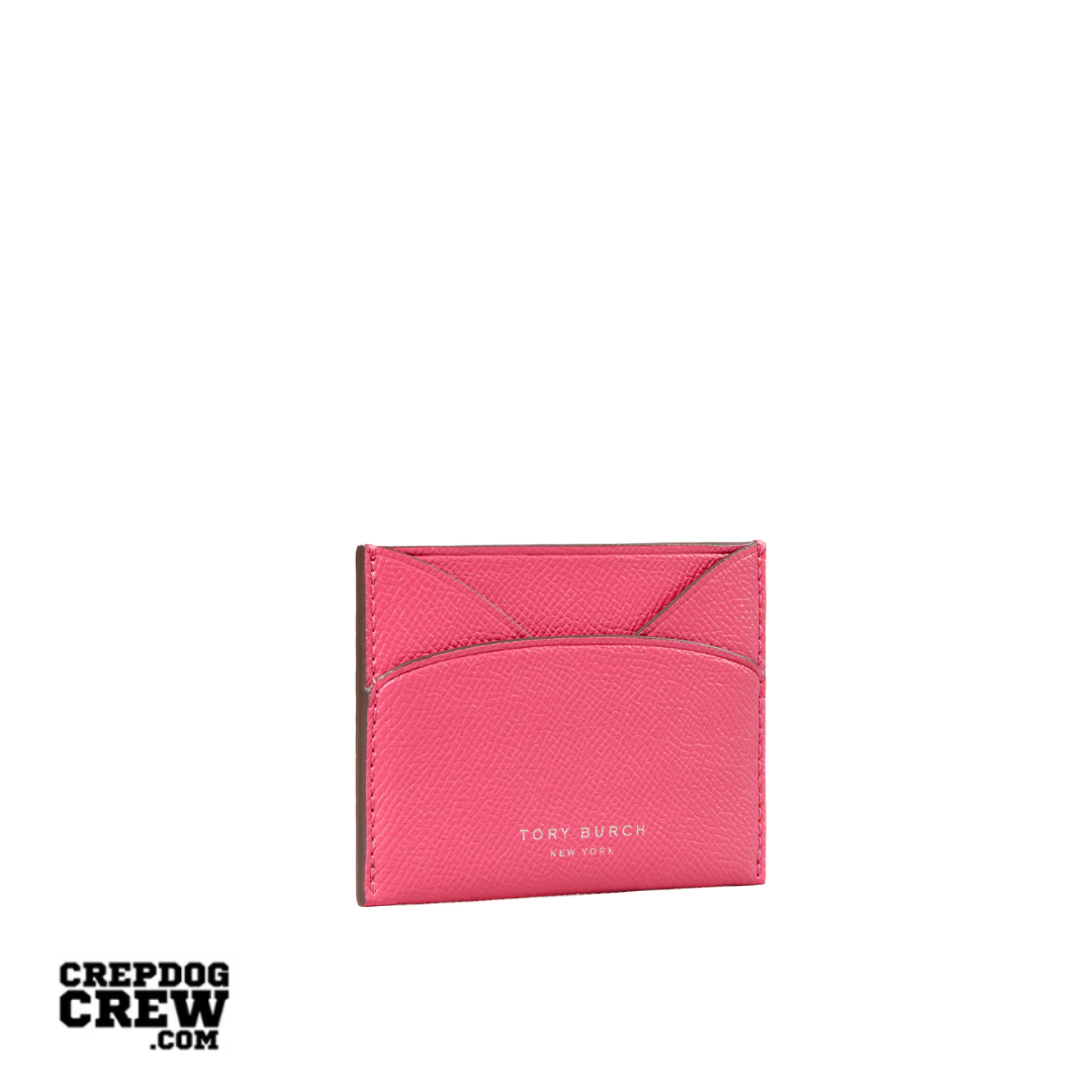 TORY BURCH ROMY FLAT CARD CASE bright pink