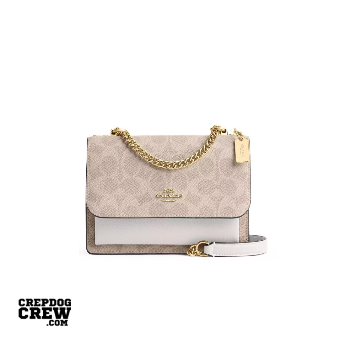 Coach Mini Klare Crossbody Bag In Signature Canvas Gold Sand Chalk