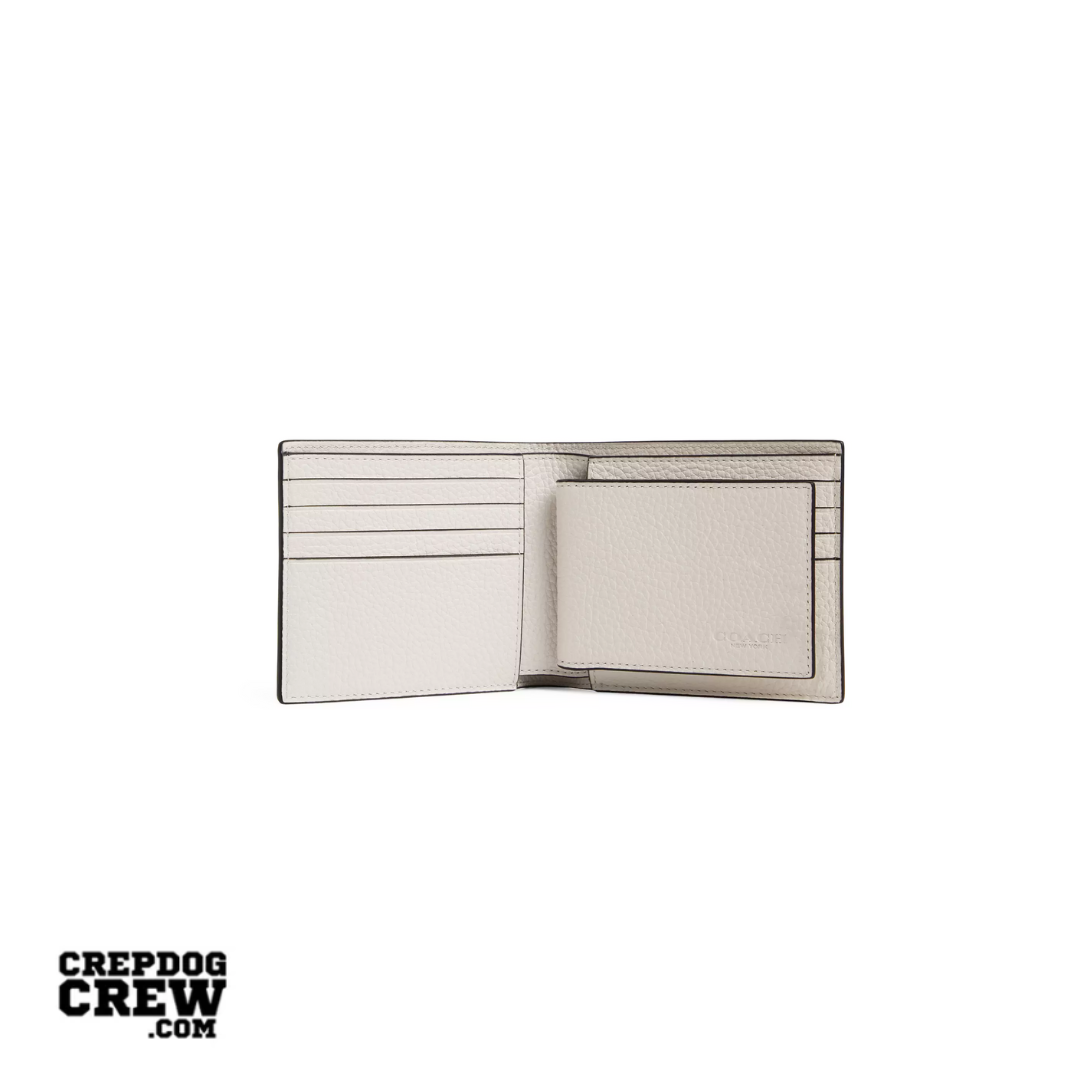 Coach 3-In-1 Wallet in pebbled leather Gunmetal Chalk