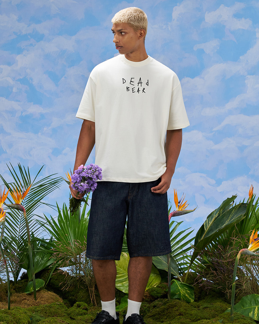 Scribbled Logo Tee Cream