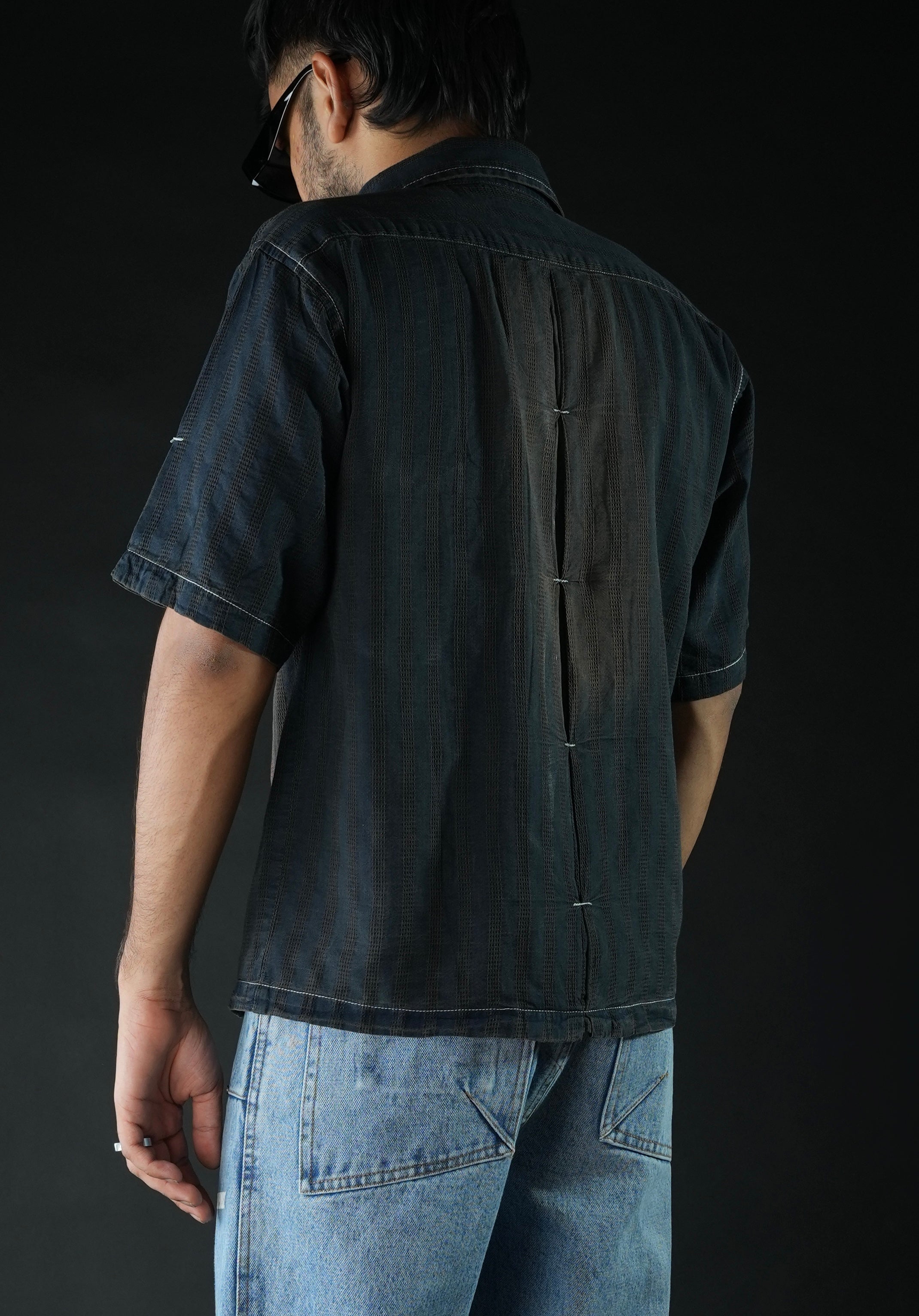 Tint washed Pleated denim Shirt - RTW