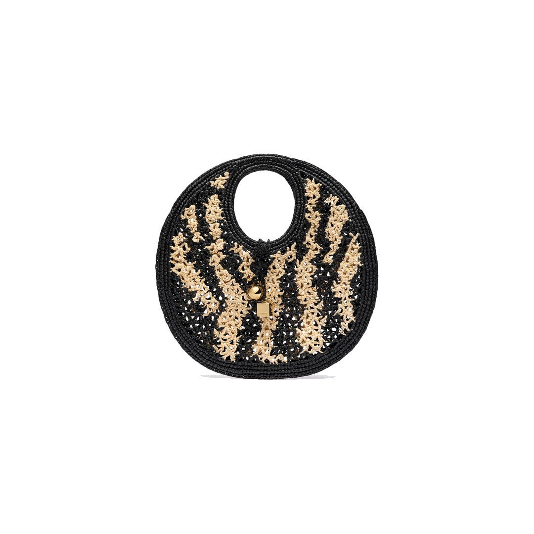 jacquemus The Spiaggia small round bag Natural/Black