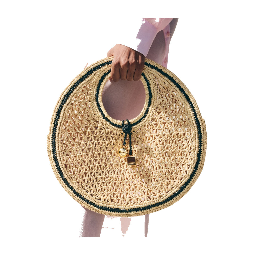 jacquemus The Spiaggia small round bag Natural / Black Details