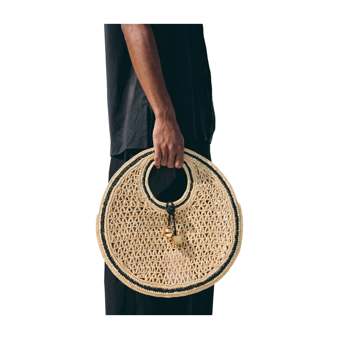 jacquemus The Spiaggia small round bag Natural / Black Details