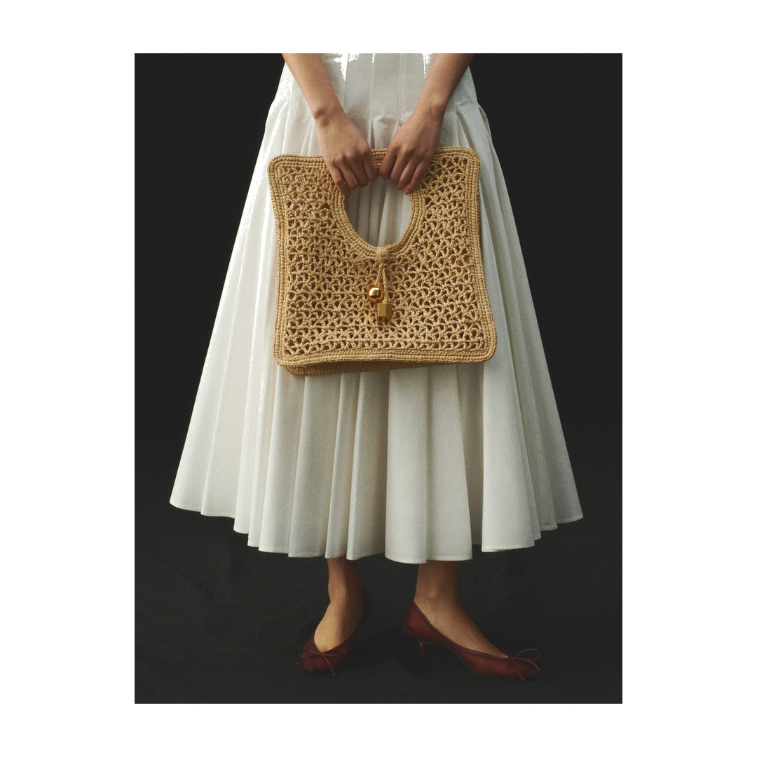 jacquemus The Spiaggia small square bag Natural