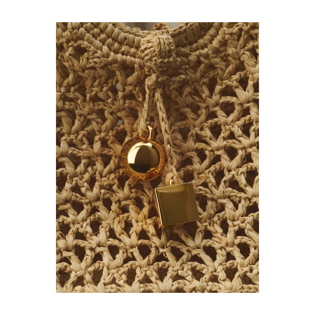 jacquemus The Spiaggia small square bag Natural