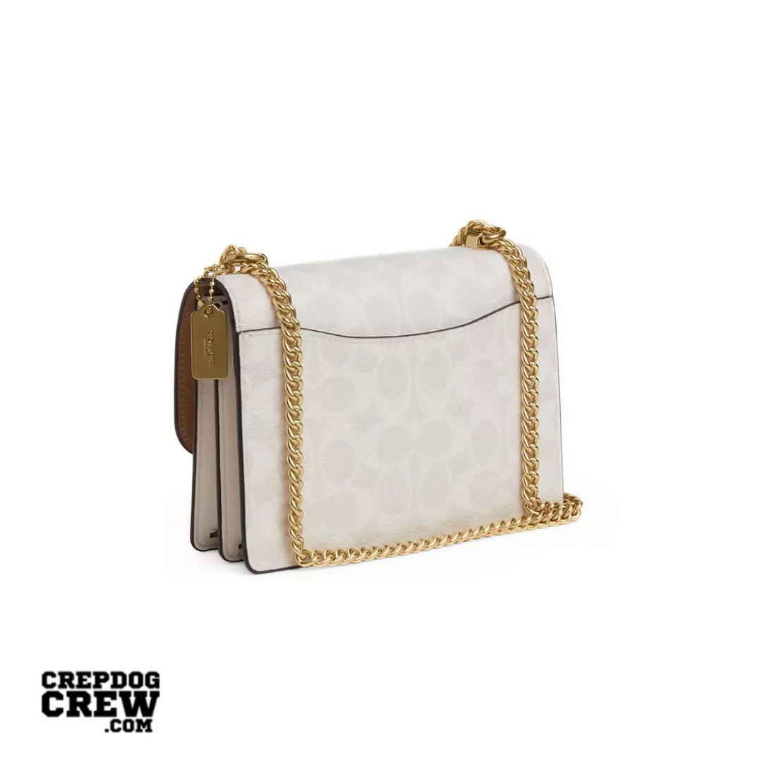 Coach Mini Klare Crossbody Bag In Signature Canvas Gold White Chalk
