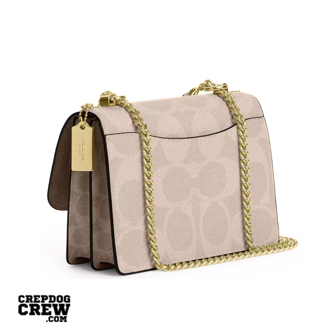 COACH Klare Crossbody Bag In Blocked Signature Canvas Gold Sand Tan