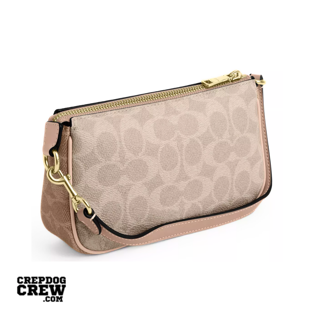 COACH Nolita 19 In Blocked Signature Canvas Gold Sand Tan