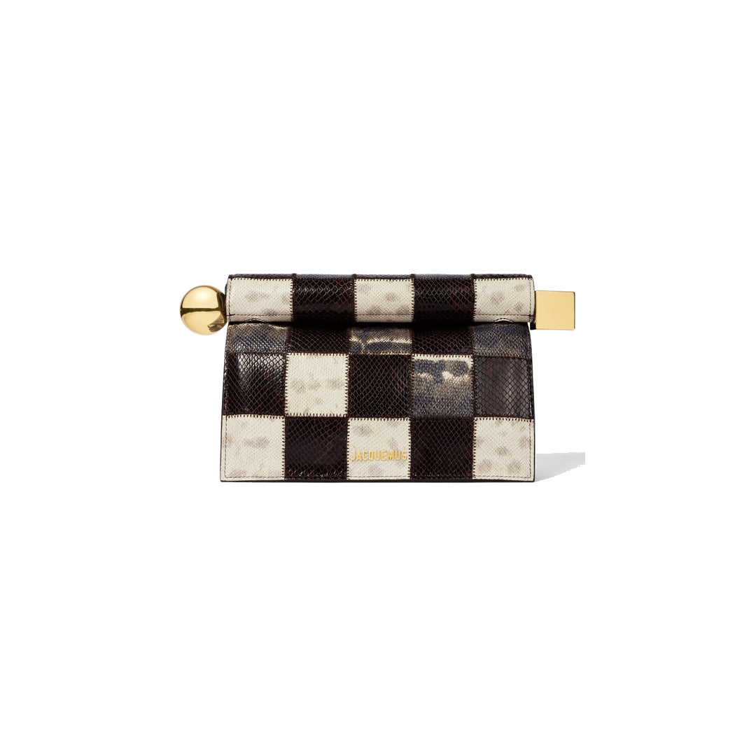 jacquemus The Rond Carré clutch Multi-Brown/Beige