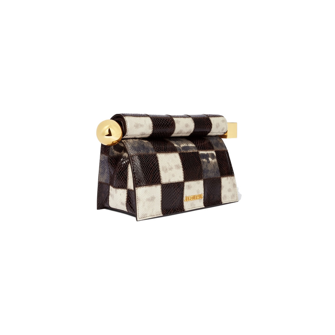 jacquemus The Rond Carré clutch Multi-Brown/Beige