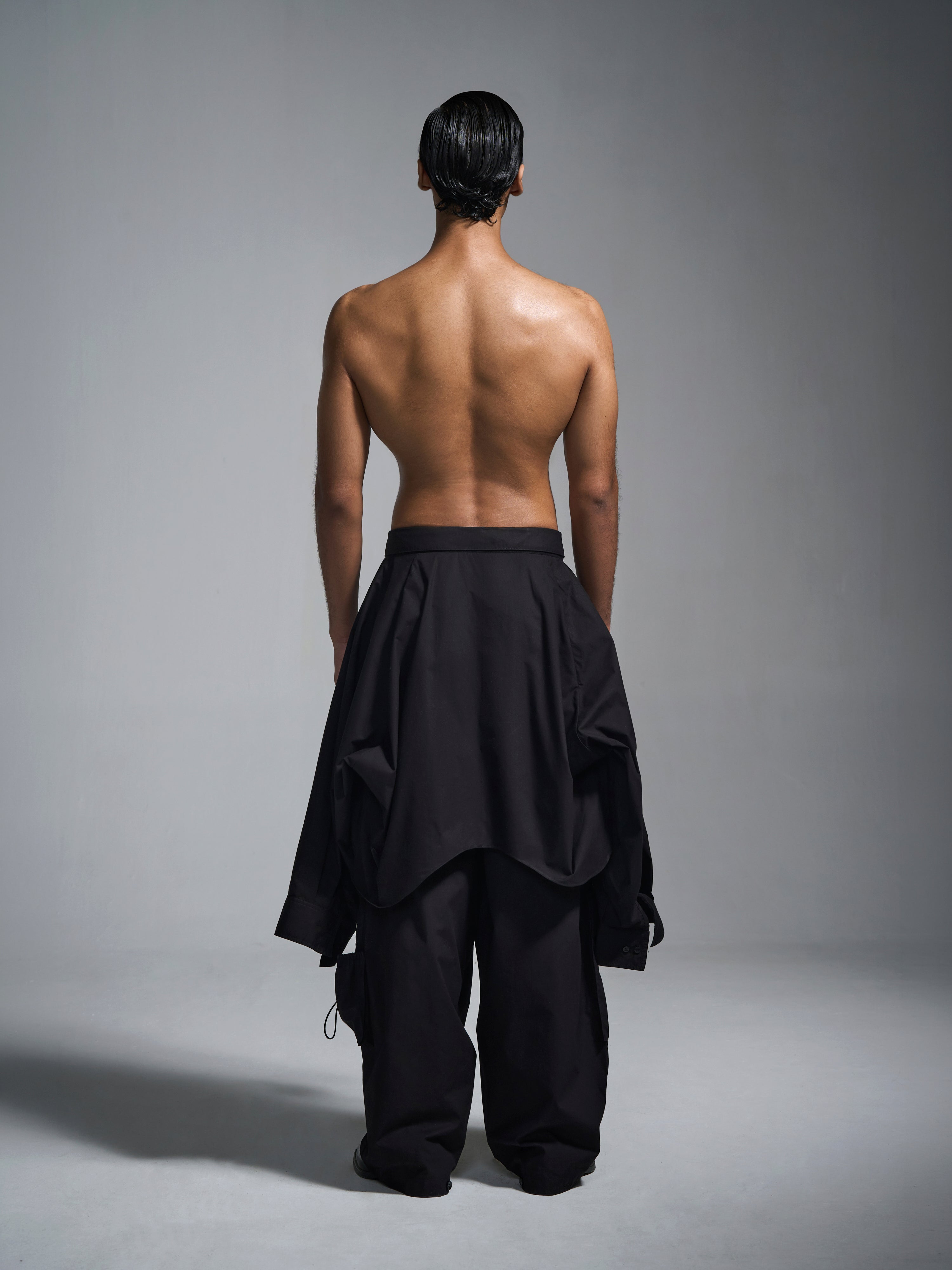 Cargo pants with deconstructed shirt - Black