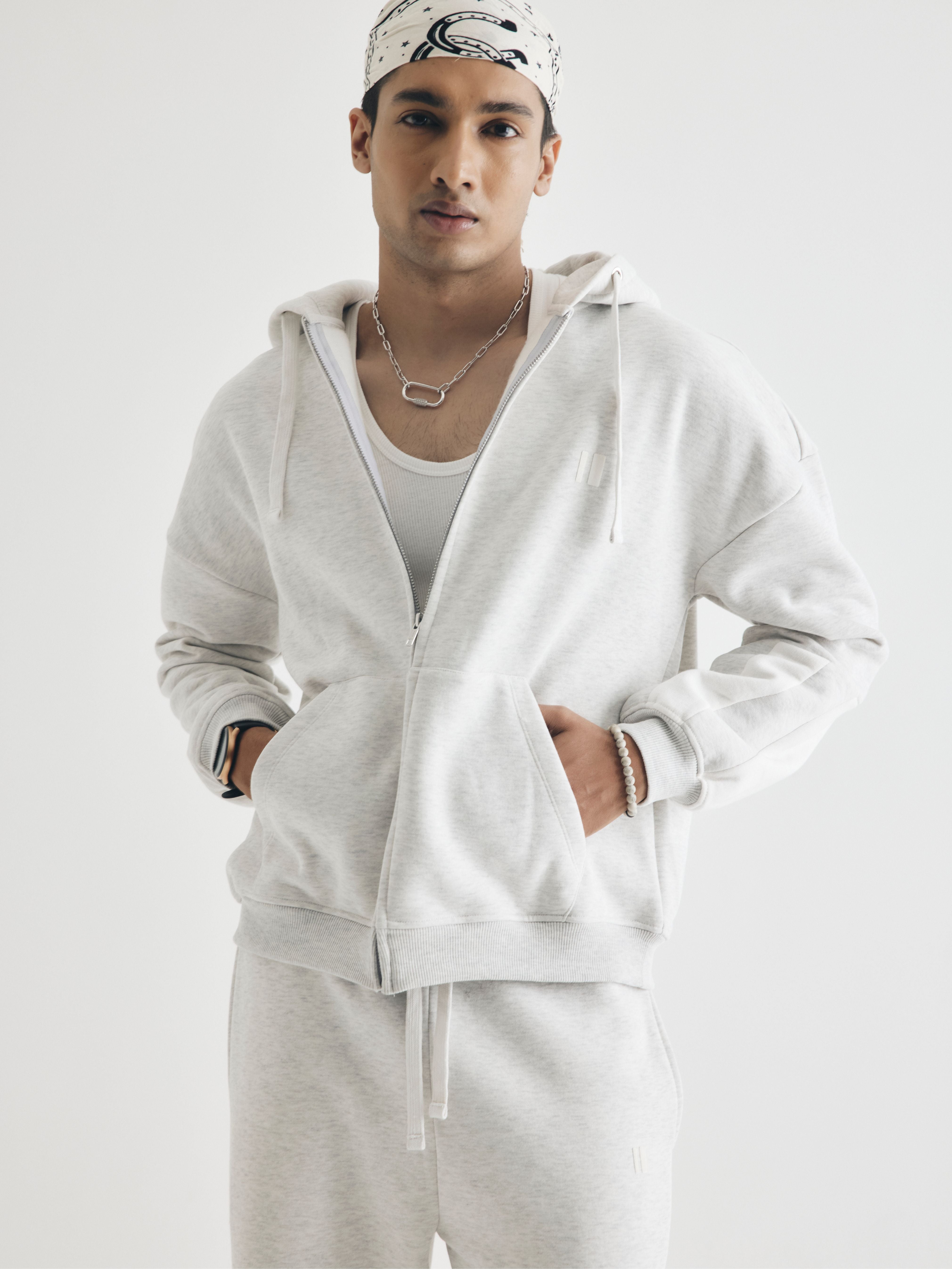 Grey Everyday Zipper Hoodie + Sweatpants Set