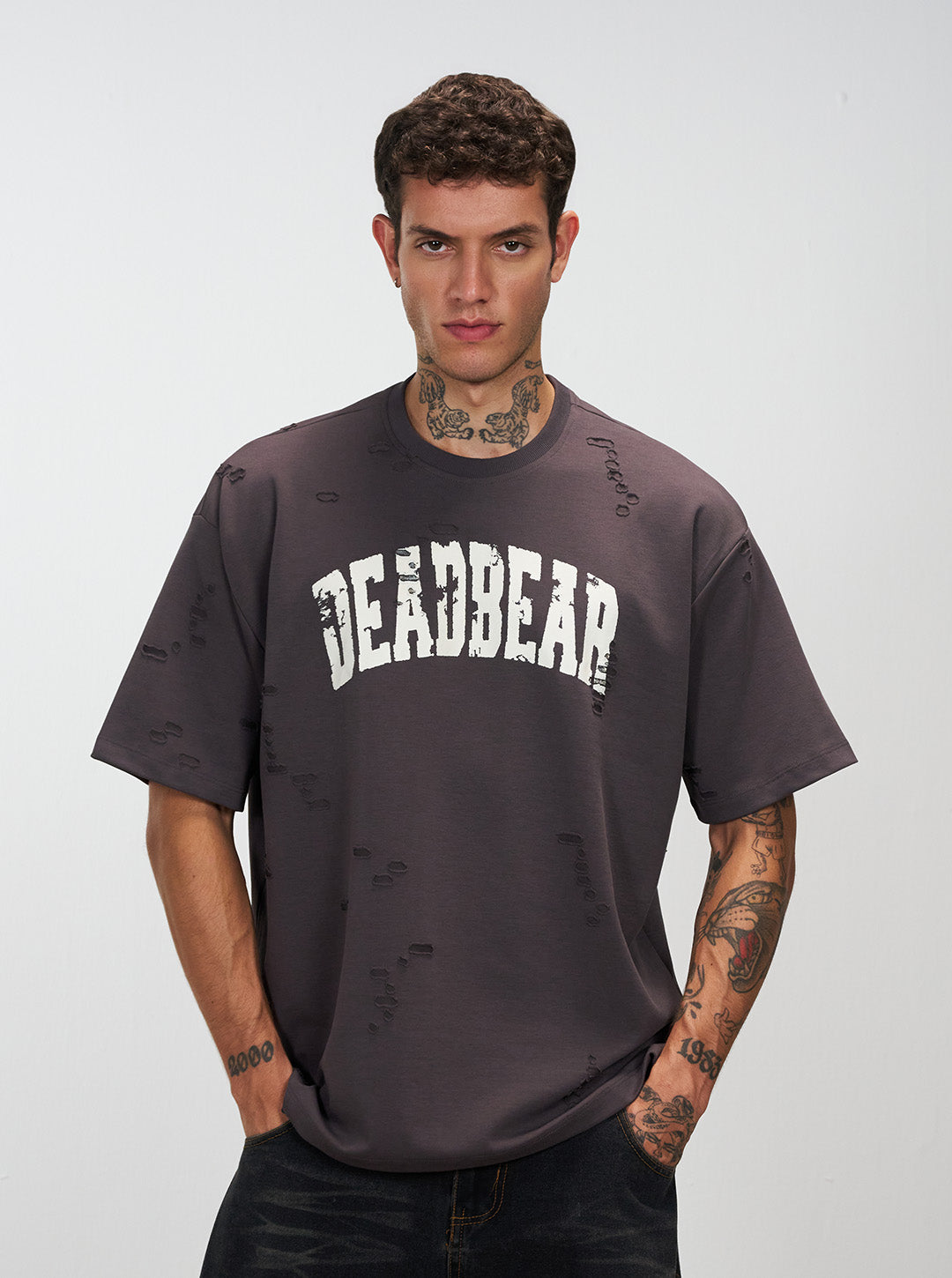Distressed Ash Grey Tee