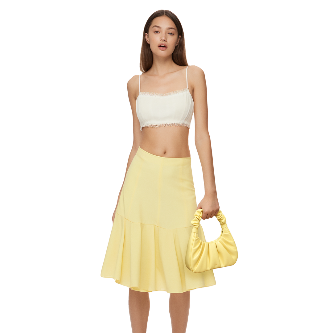 JW PEI Gabbi Ruched Hobo Handbag - Light Yellow
