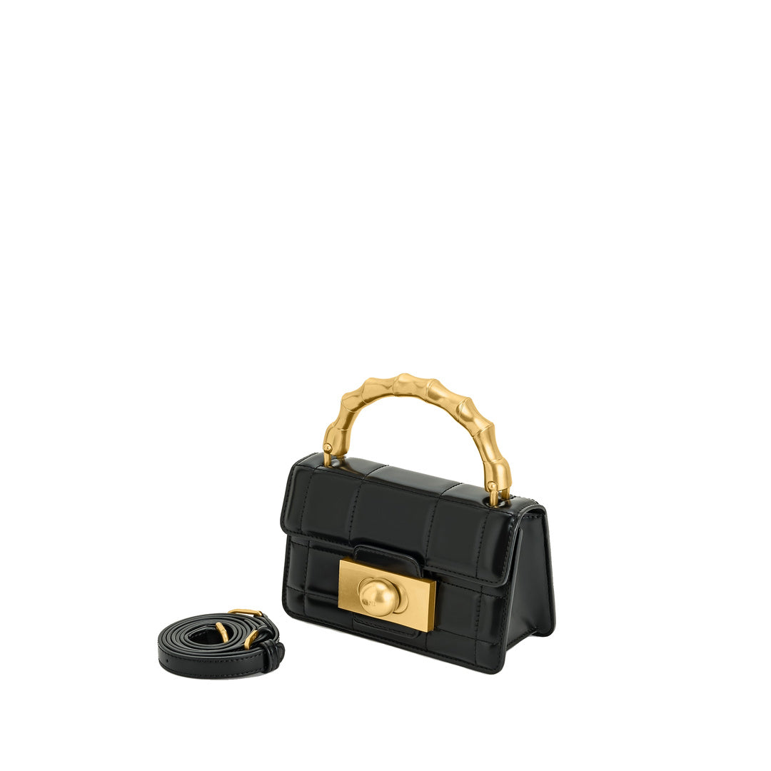 JW PEI Kaia Bamboo Metal Handle Handbag - Black