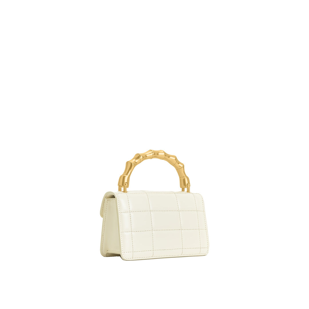 JW PEI Kaia Bamboo Metal Handle Handbag - White