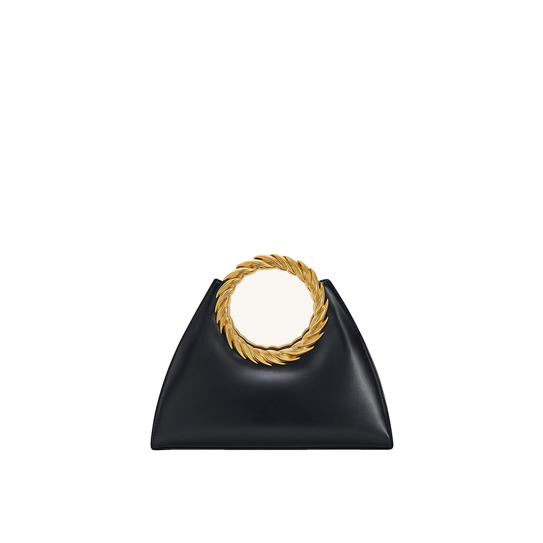 JW PEI Amiya Leaf Handle Sculpture Bag - Black