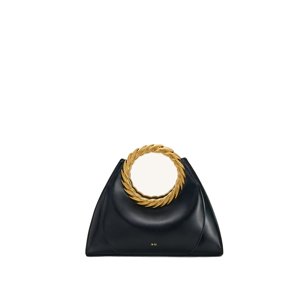 JW PEI Amiya Leaf Handle Sculpture Bag - Black