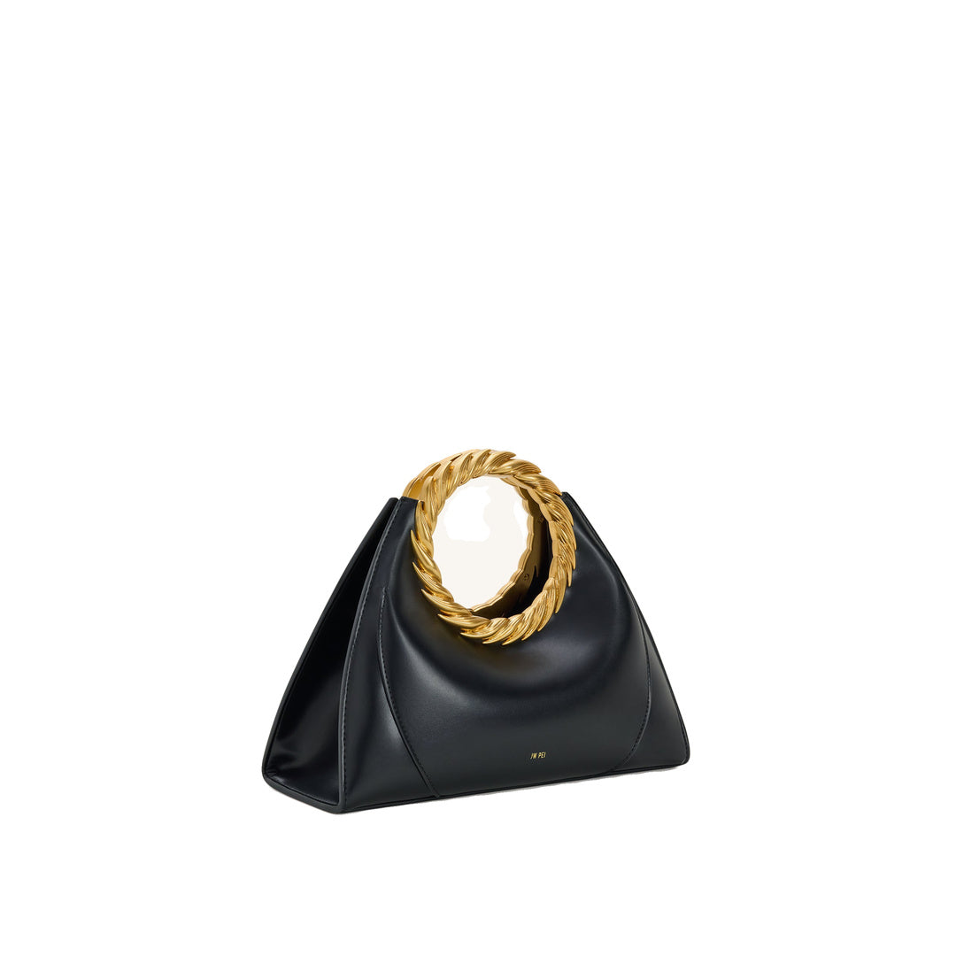 JW PEI Amiya Leaf Handle Sculpture Bag - Black