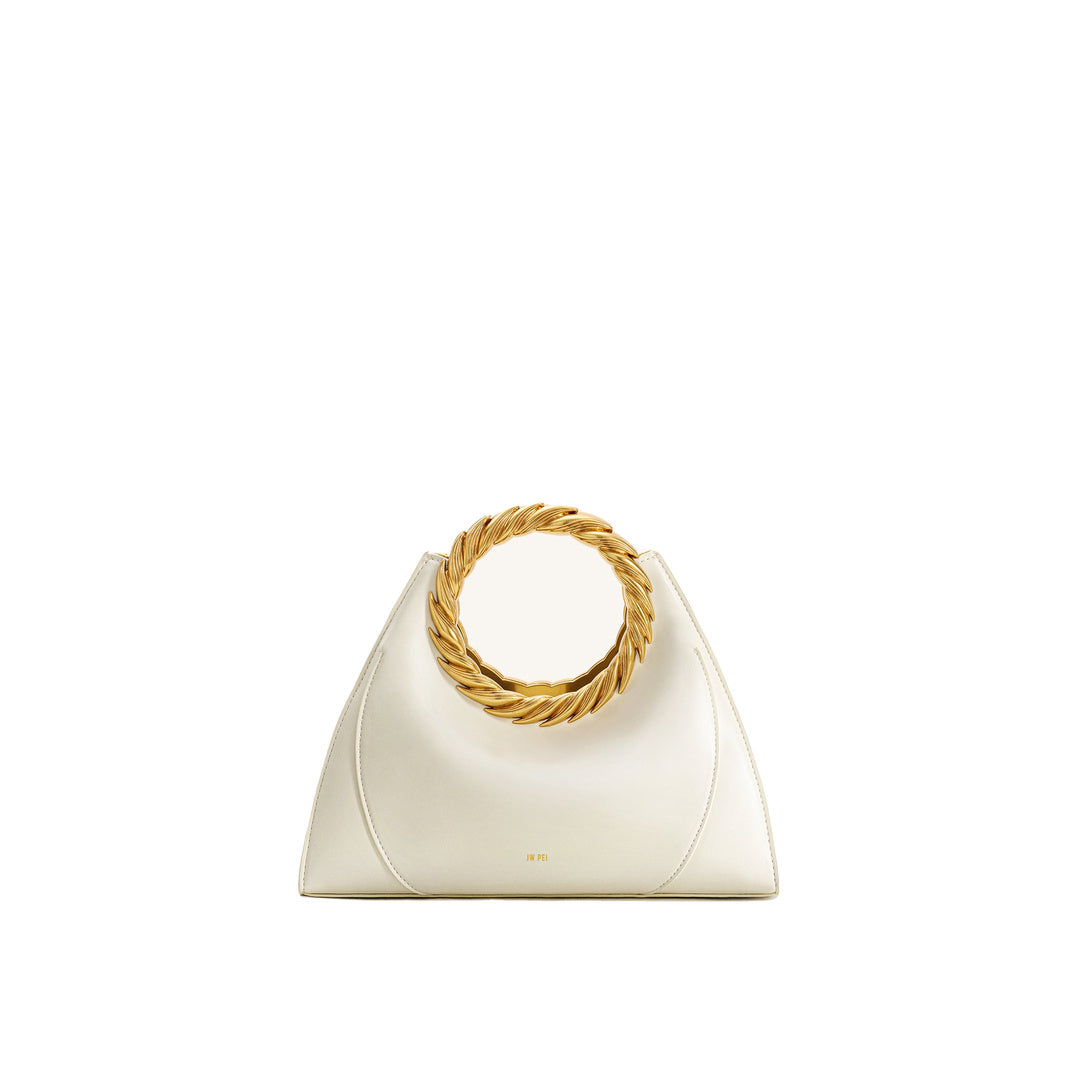 JW PEI Amiya Leaf Handle Sculpture Bag - White