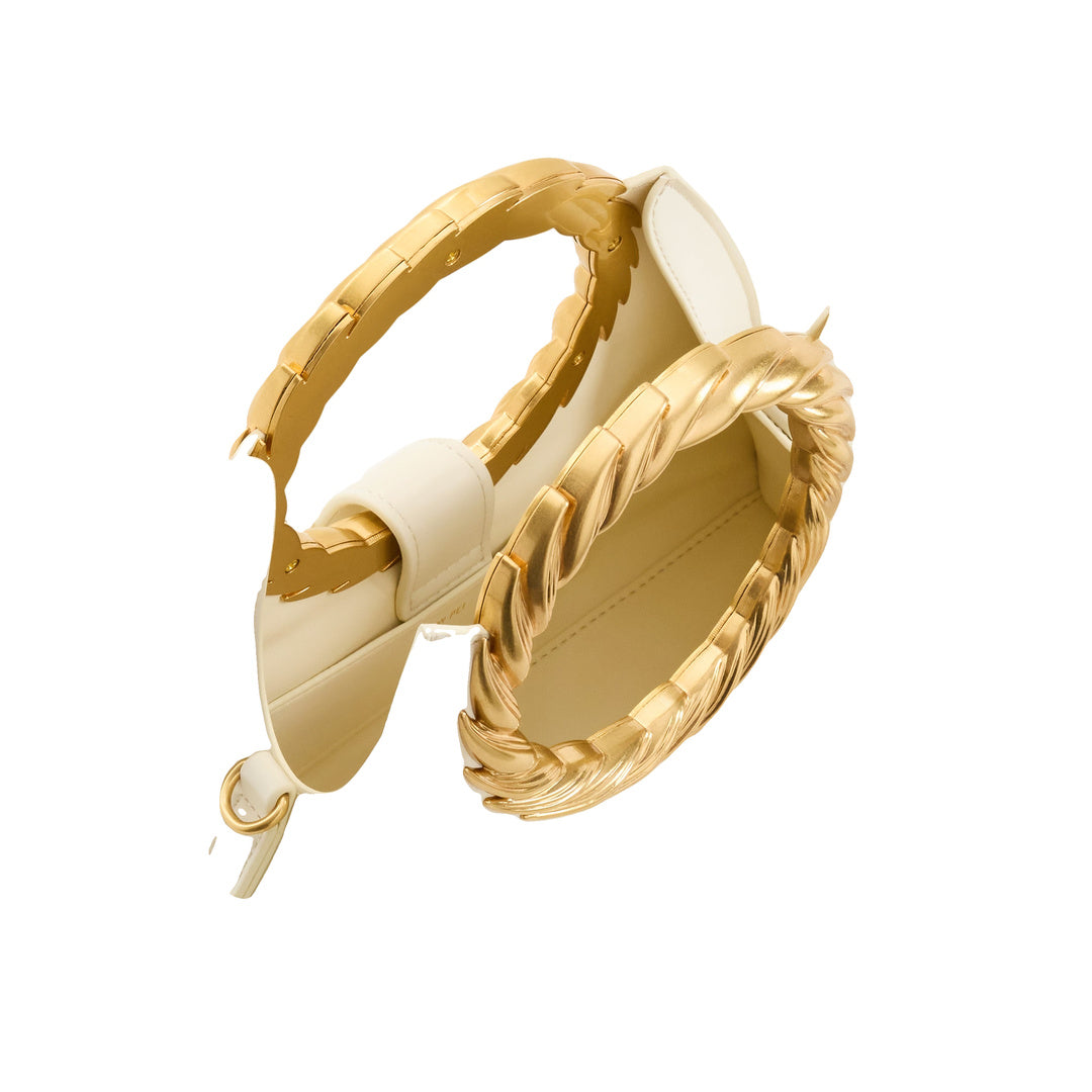JW PEI Amiya Leaf Handle Sculpture Bag - White