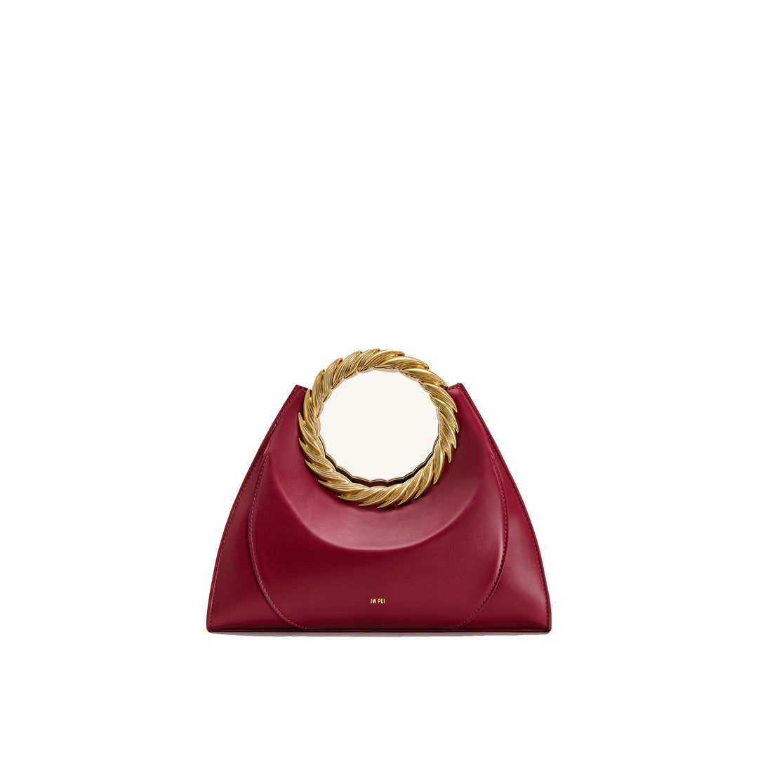 JW PEI Amiya Leaf Handle Sculpture Bag - Wine Red