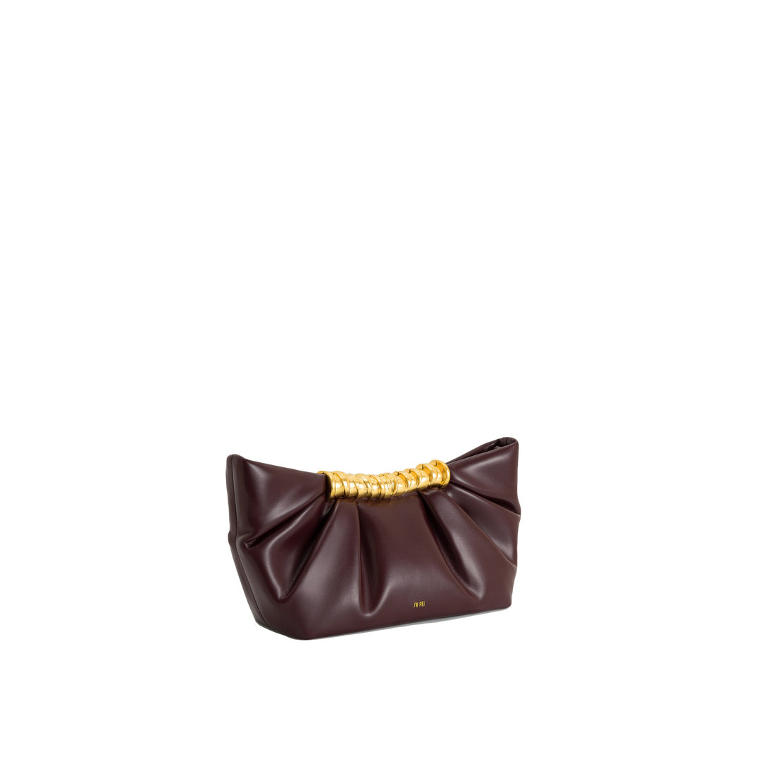 JW PEI Leia Pleated Clutch - Deep Burgundy