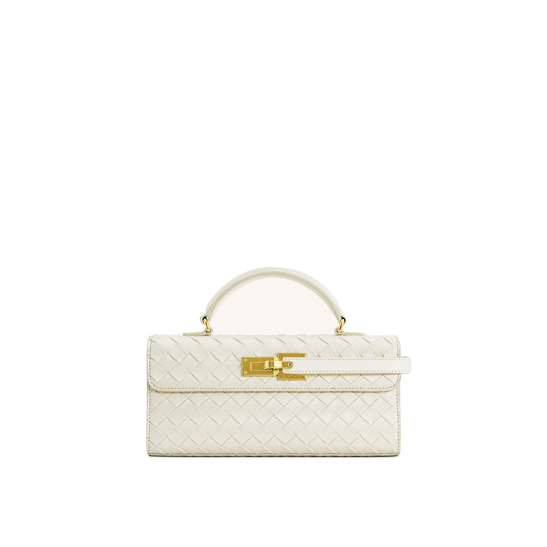 JW PEI Keyla Weave Texture Top Handle Bag - White