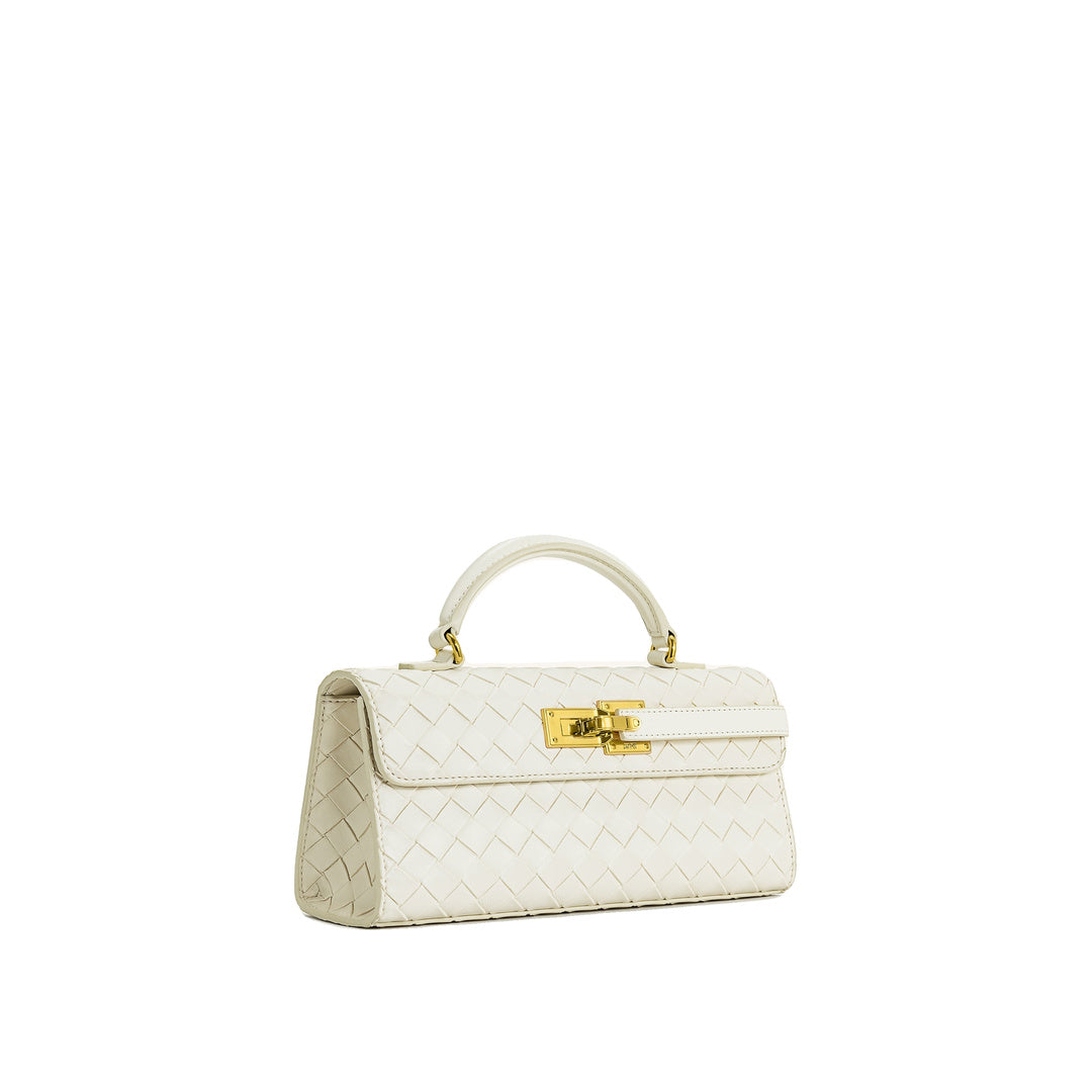 JW PEI Keyla Weave Texture Top Handle Bag - White
