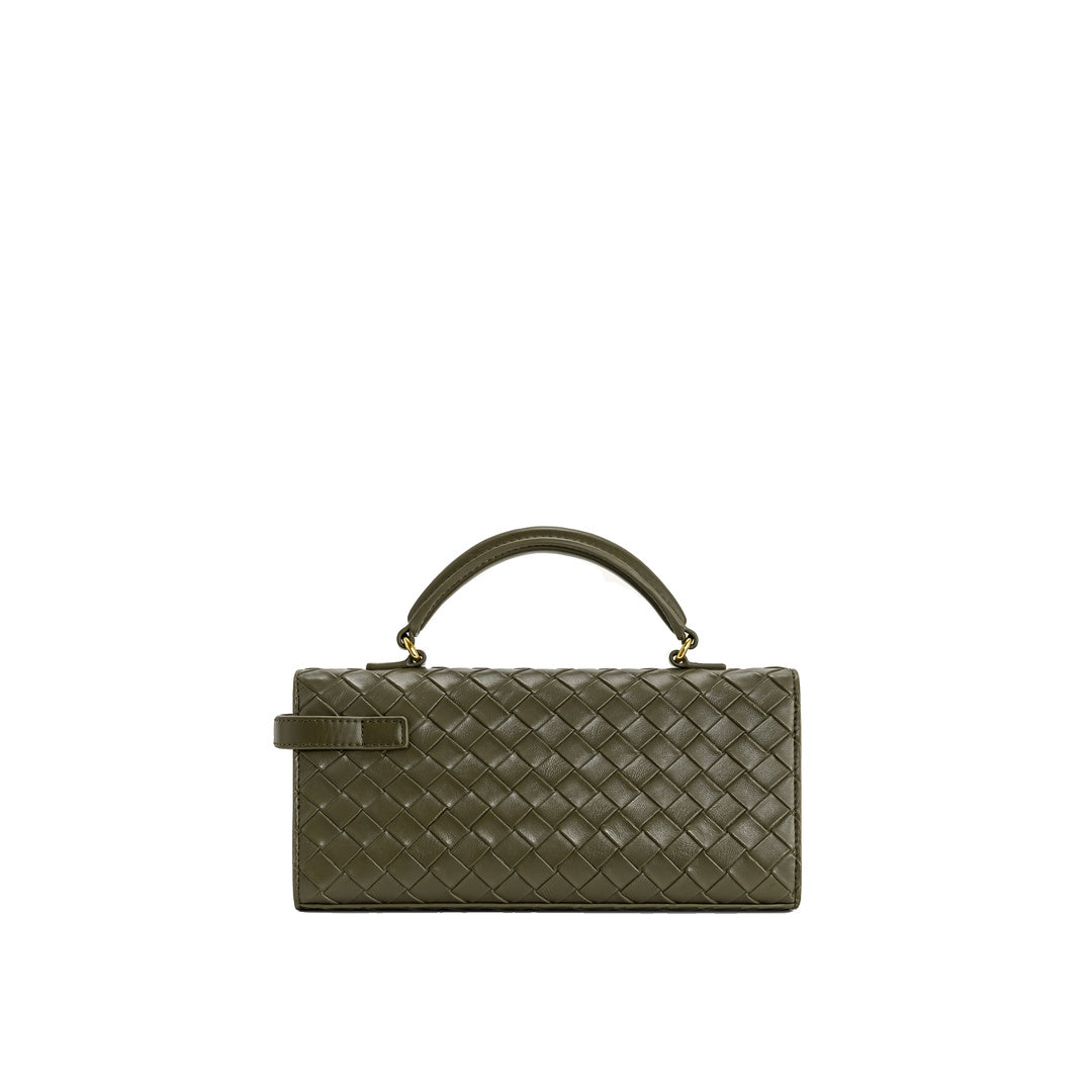 JW PEI Keyla Weave Texture Top Handle Bag - Olive Green