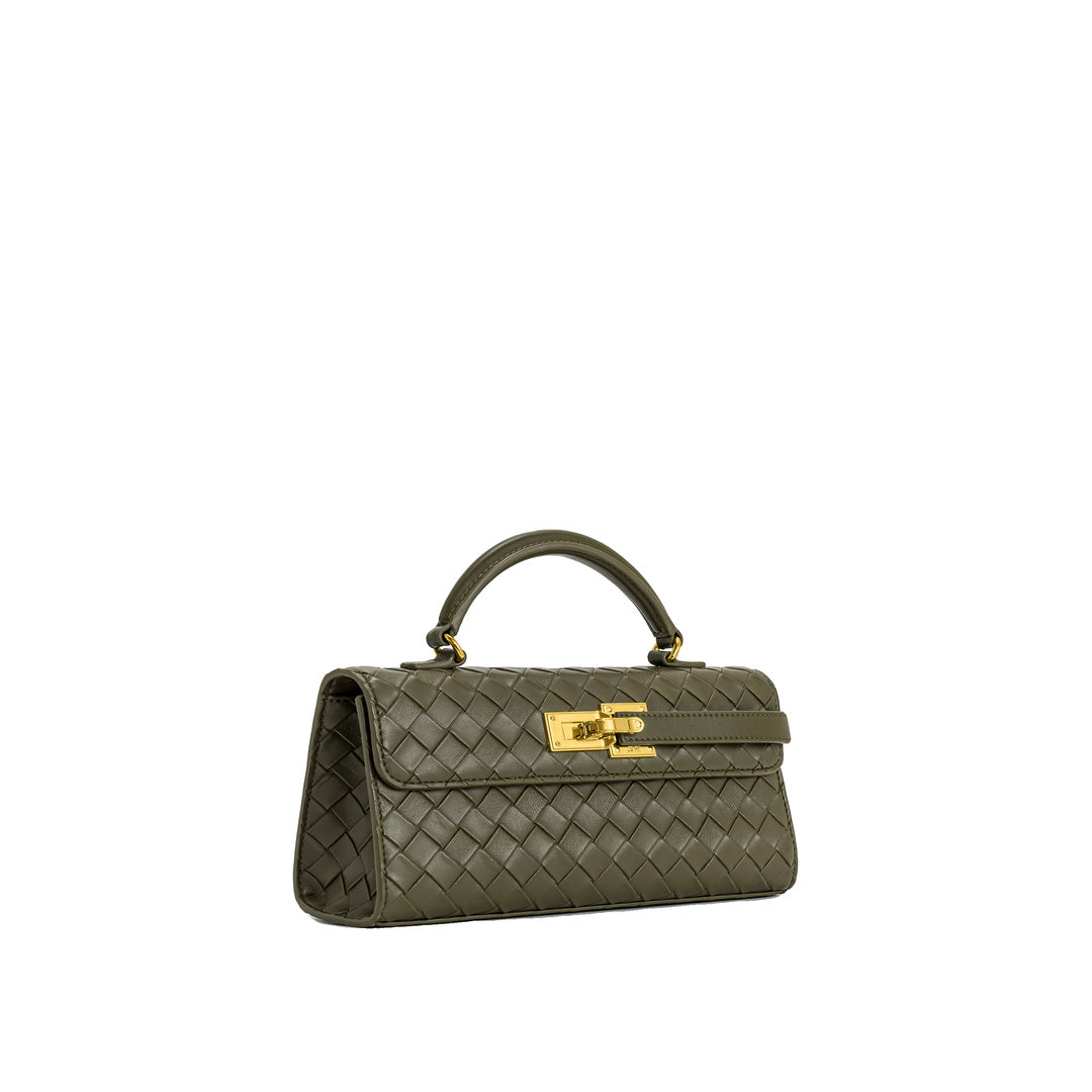 JW PEI Keyla Weave Texture Top Handle Bag - Olive Green