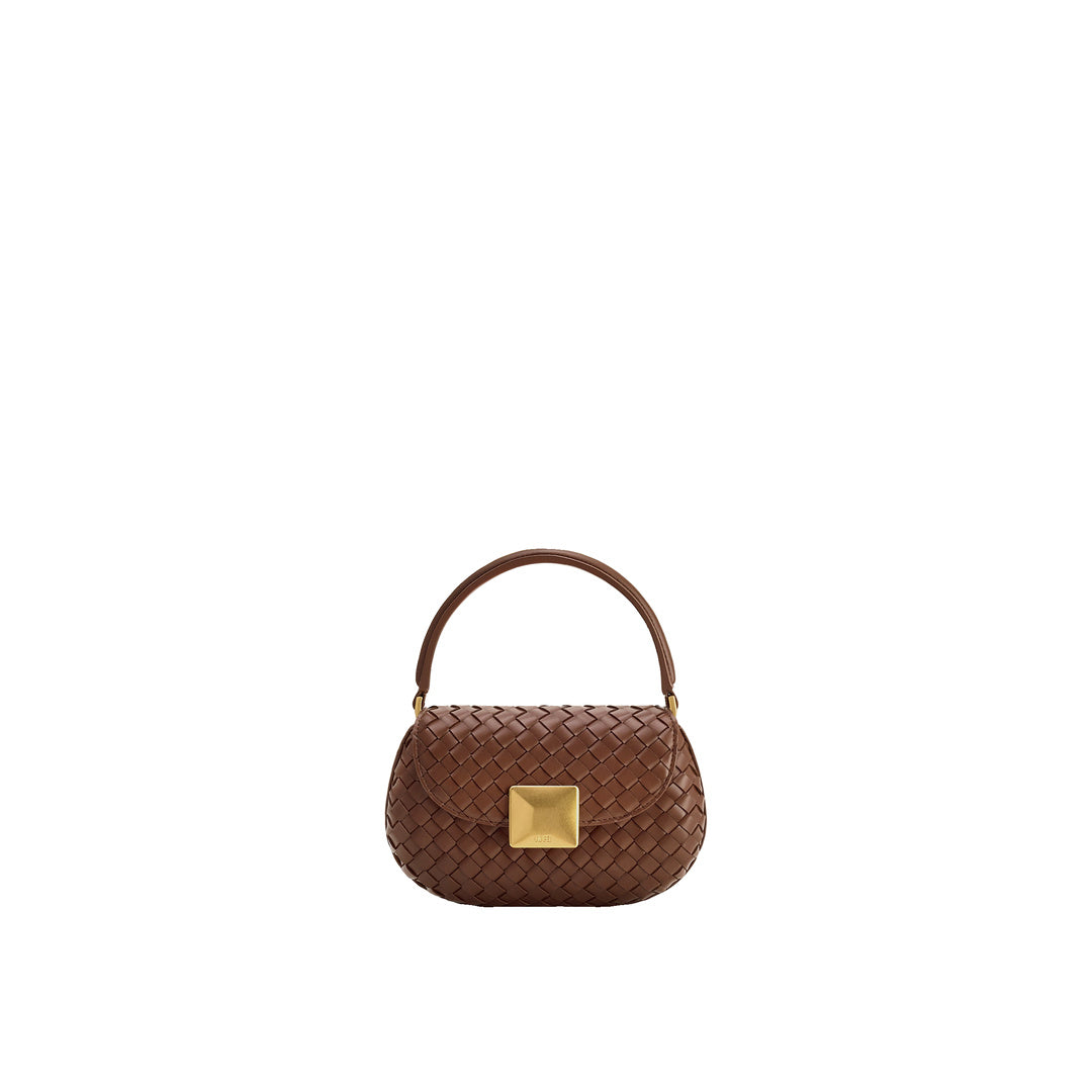 JW PEI Zuri Hand Woven Round Top Handle Bag - Brown